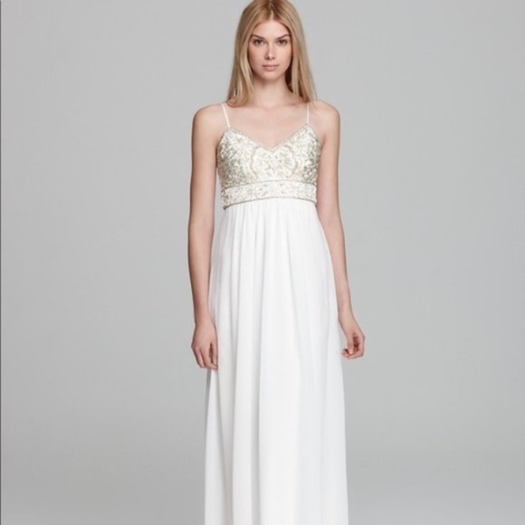 Sue Wong Beaded White Formal Gown - Picture 1 of 7